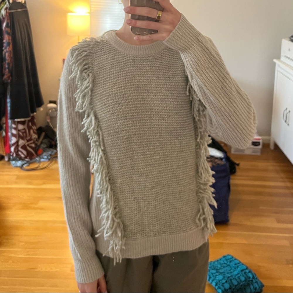 Banana Republic Gray Fringe Sweater